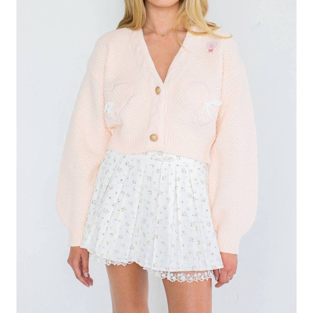 NEW KESTAN aspen long sleeve v-neck cardigan in pink